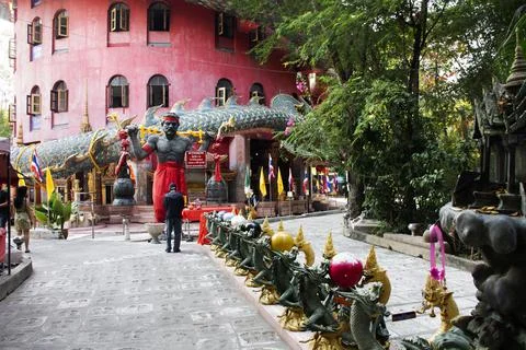 God of death or Prince of Devils or King of hell statue for thai people trave Foto stock