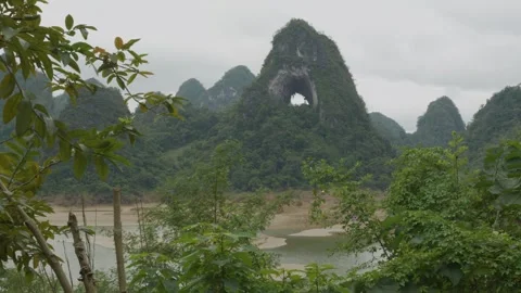 God Eye Mountain Overlooking A River Valley In Cao Bang Stock Footage 336721404