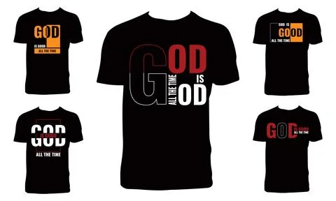 God Is Good All The Time Typography  T Shirt Design Bundle Stock Illustration