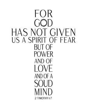 For God has not given us a spirit of fear but of power and of love, quote Ilustração Stock