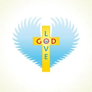 God is love logo Stock Illustration
