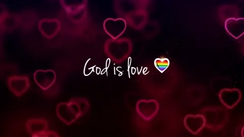 God Is Love text with Beautiful background 3D Seamless footage 4K Stock Footage 146500796