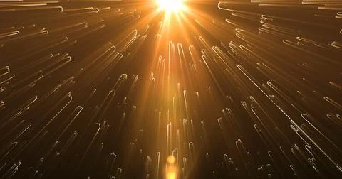 God rays falling particles moving sunlight lens flare magical fantasy 3d bg.. Stock Illustration
