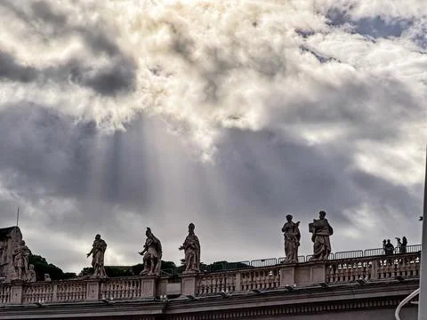 God Rays At St. Peter Square Stock Photos