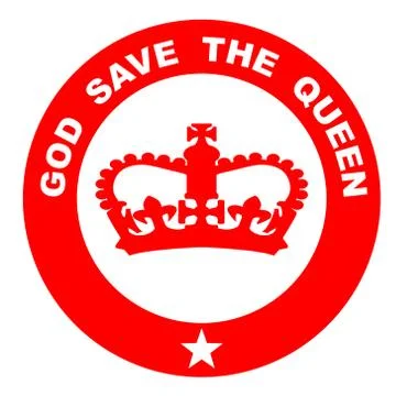 God Save The Queen Red Rubber Ink Stamp Stock Illustration