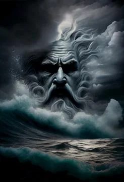 The god of the sea Stock Illustration