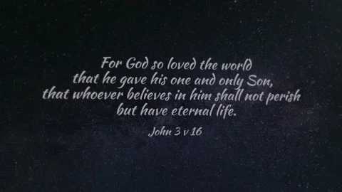 'For God so loved the world' John 3:16 bible verse Stock Footage 140262449