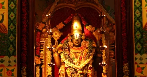 God Statue in a Temple Stock Footage 91867180