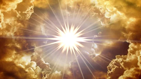 God / Sun in the Center of the Clouds Stock Footage 137288158