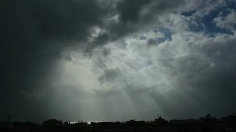 God sun showing rays Stock Footage 12616762