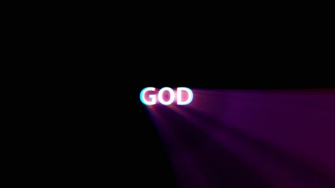 GOD text with alpha chanel in 4k format, animation with christ Stock Footage 96417333