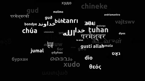 God Translated in 67 Worldwide Languages Endless Looping 3d Zooming Wordcloud Video stock 145216375