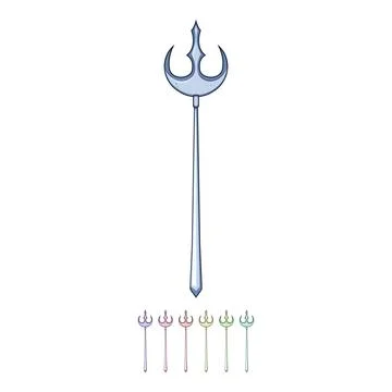 God trident magic cartoon vector graphic 스톡 일러스트
