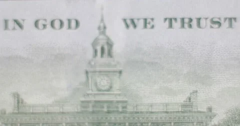 In God We Trust text on Banknote 100 dollars USA Stock Footage 172474140