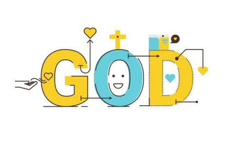 God word design Illustrazione stock