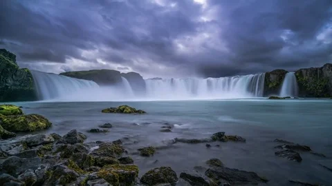 Godafoss Falls, Iceland Stock-Footage 71441696