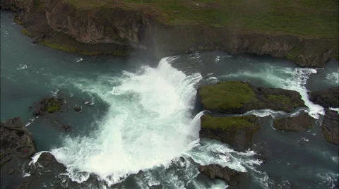 Godafoss Waterfall Stock Footage 65387139
