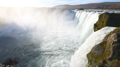 Godafoss waterfall 库存影片 68540648