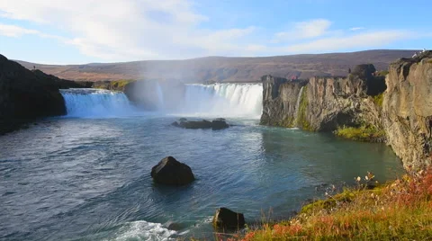Godafoss waterfall 库存影片 68540983