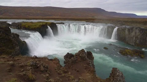 Godafoss Waterfall Stock Footage 73266428