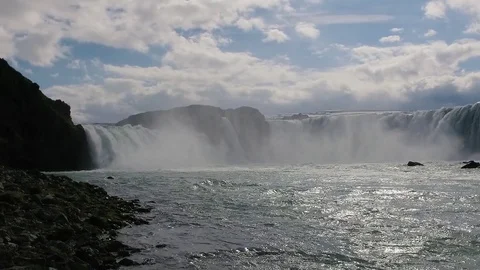 Godafoss Waterfall Stock Footage 83105756