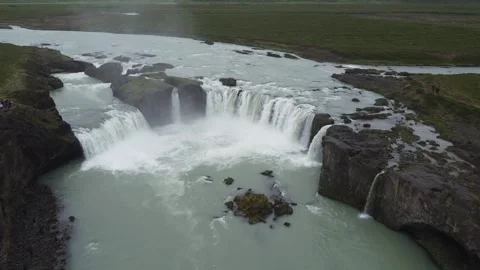 Godafoss. The Waterfall of the Gods Stock Footage 341275349