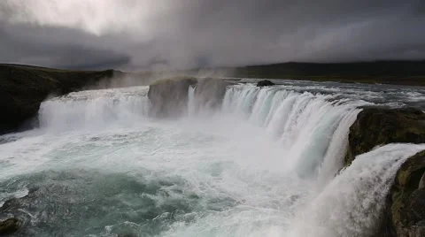 Godafoss waterfall, Iceland Stock Footage 68091041