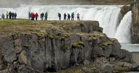 Godafoss Waterfall, Iceland 스톡 동영상 113239595