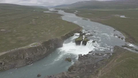 Godafoss waterfall, Iceland Stock Footage 231487841