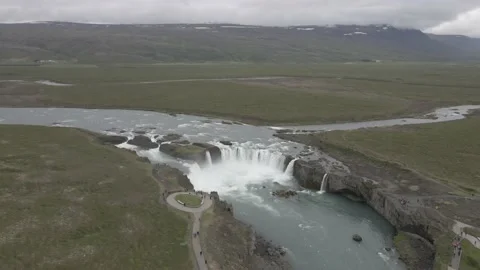 Godafoss waterfall, Iceland Stock Footage 231487935