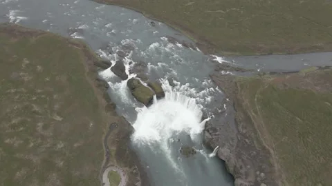 Godafoss waterfall, Iceland Stock Footage 231488087