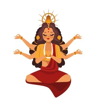 Goddess durga character Stock Illustration