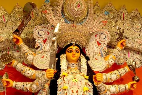 Goddess Durga as determined warrior devi Copyright: xBxPxMaiti/DinodiaxPho... Stock Photos