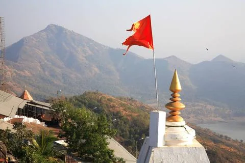 Goddess Durga Devi s Ambe Mata Jivdani Mandir temple on top of the hill, B... Stock Photos