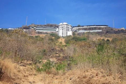 Goddess Durga Devi s Ambe Mata Jivdani Mandir temple on top of the hill, B... Stock Photos