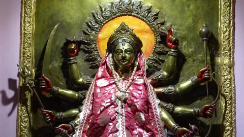 Goddess Durga  Divine Symbol of Strength and Protection in Hinduism Stock Footage 318617540