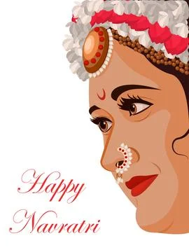 Goddess Durga, Happy Durga Puja Subh Navratri Stock Illustration