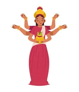 Goddess durga holding kalash Stock Illustration