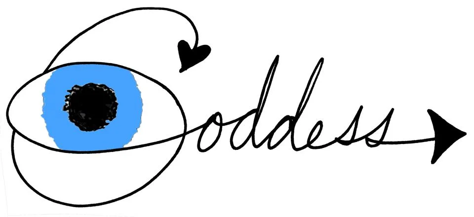 Goddess Handwritten Script with Blue Eye Illustrazione stock