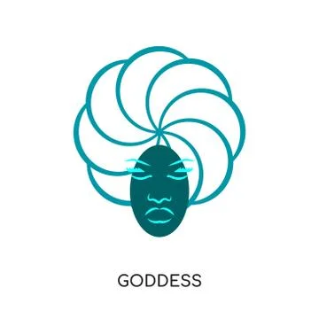 Goddess logo isolated on white background for your web, mobile and app design Stock Illustration