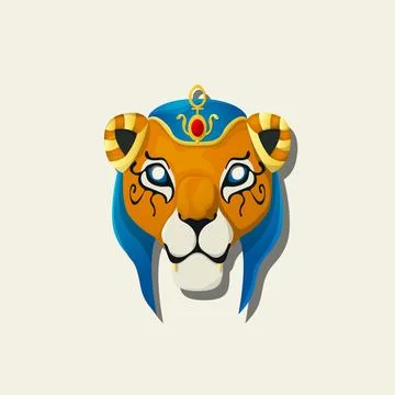 Goddess Tefnut mask Stock Illustration