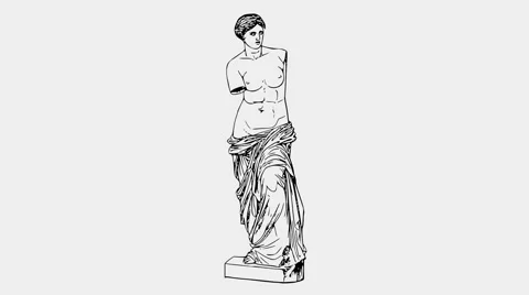 Goddesses Statues Drawing animation (HD) Stock Footage 48052038