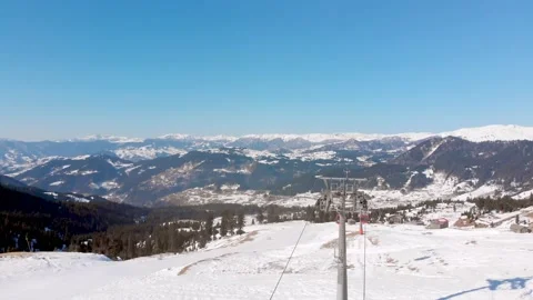 Goderdzi, Georgia - 17th january, 2023: panoramic view winter ski resort Go.. Stock-Footage 231723690