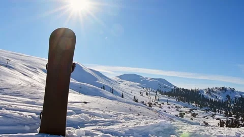 Goderdzi ski resort panorama in sunny in High Adjara, caucasus mountains. S.. Stock Footage 266562623