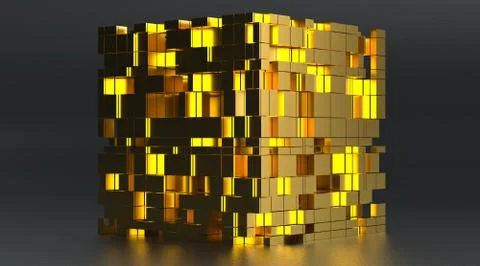 Godlen background 3d shape  modern Stock Illustration