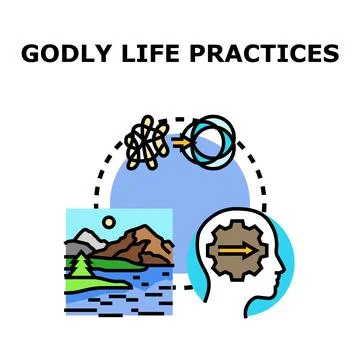 Godly life practices concept transforming chaos into clarity Stock Illustration