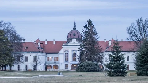 Gödöllő Royal Palace, Hungary Hyperlapse Stock Footage 125639228
