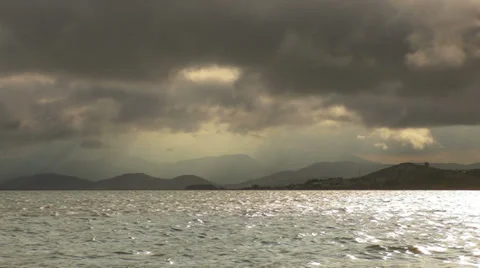 Godrays on the Mainland Video stock 33794128