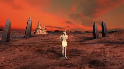 Gods of Egypt - The God Set or Seth in a mystical setting Stock-Footage 64871702