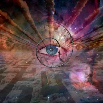 Gods eye with abstract background Stock Illustration
